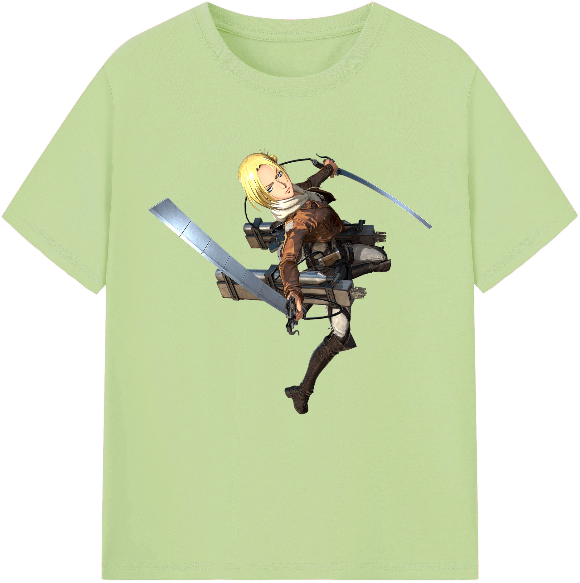 （画像用） 進撃の巨人 アニ・レオンハート Attack on Titan Annie Leonhart 綿100％半袖Tシャツ（フロントプリント）